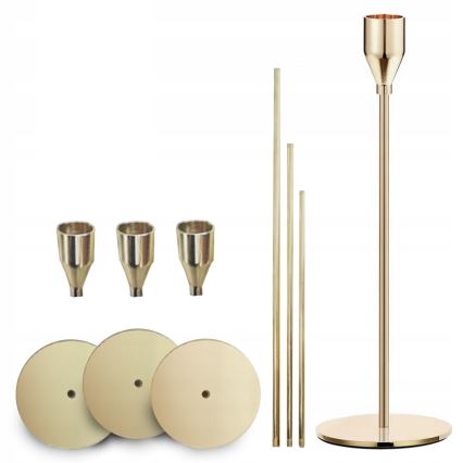 3 darabos arany gyertyatartó szett