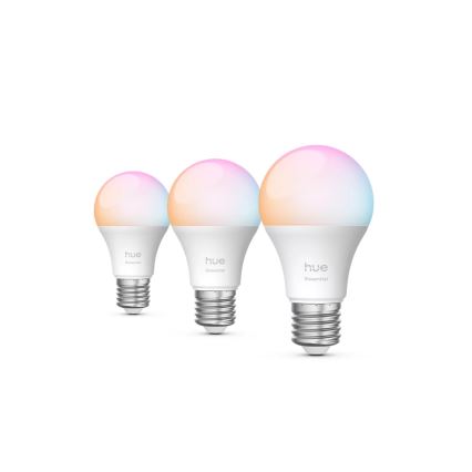 3 db Philips Hue White And Color Ambiance Essential E27/8W/230V LED izzó, dimmelhető, 2200-6500K