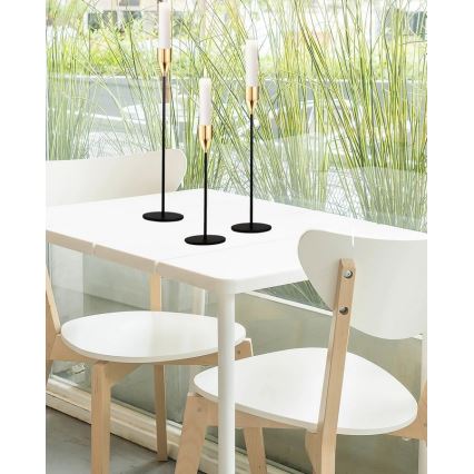 3 darabos gyertyatartó szett, fekete/arany