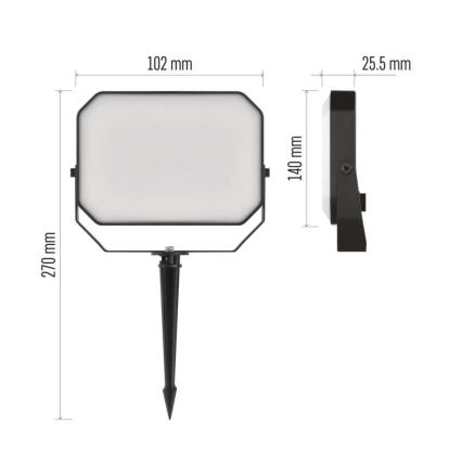 SZETT 3x LED RGBIC Fényerőszabályozható kültéri reflektor GoSmart LED/14W/230V 3000-6500K IP65 Wi-Fi Tuya