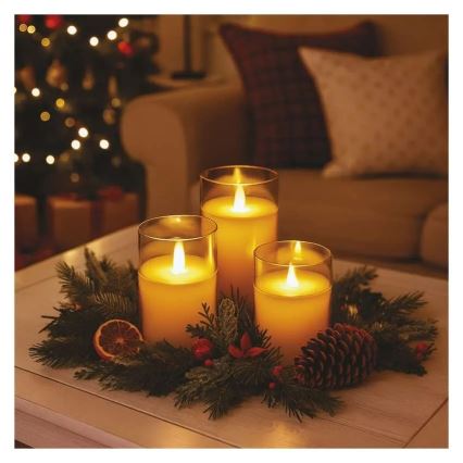 3 darabos LED gyertya szett LED/6xAA