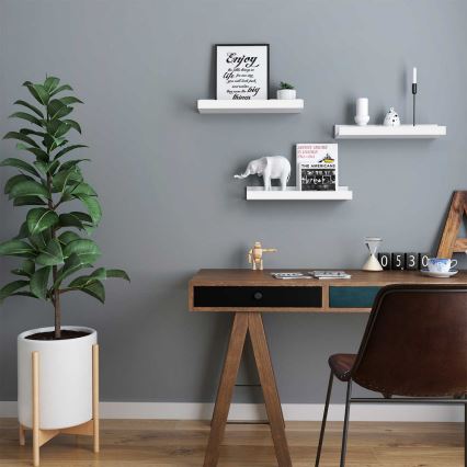 3 darabos SHELFY fali polcszett, fehér