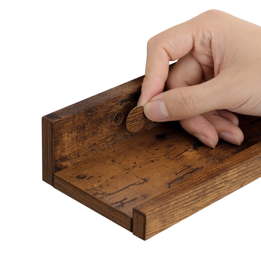 3 darabos SHELFY falipolc készlet 38x5x10 cm barna