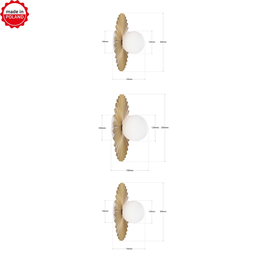 3 darabos SUNPLISS fali lámpa szett 1xG9/10W/230V arany/krémszínű