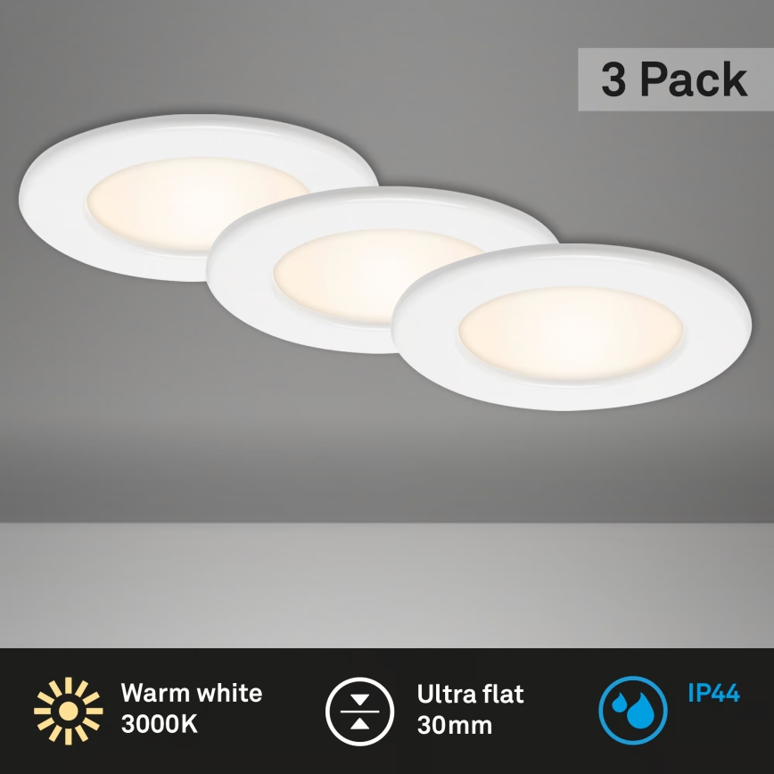 3 darabos szett – fürdőszobai beépíthető LED lámpa LED/6W/230V 3000K IP44 fehér