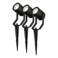 3 darabos szett LED RGBW dimmelhető kültéri lámpa SmartLife LED/3W/230V IP65 Wi‑Fi Tuya fekete