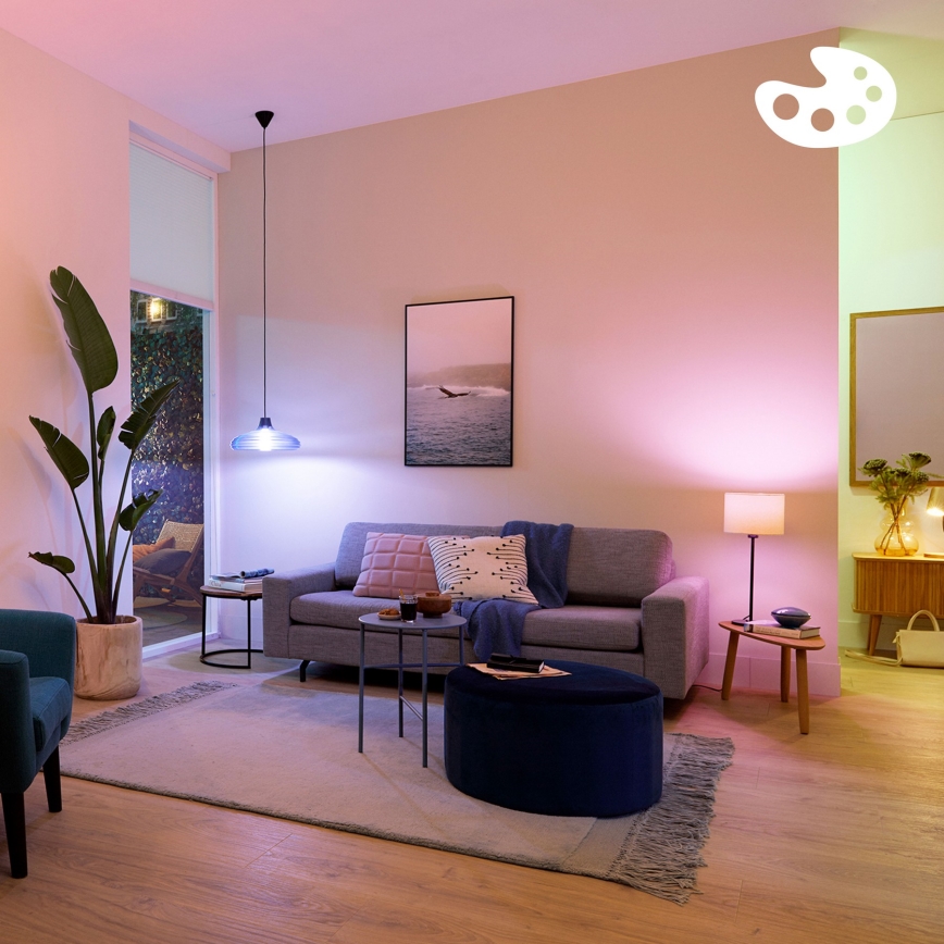 3 darabos szett Philips SMART A60 E27 LED RGB dimmelhető izzó 8,8W/230V 2200-6500K