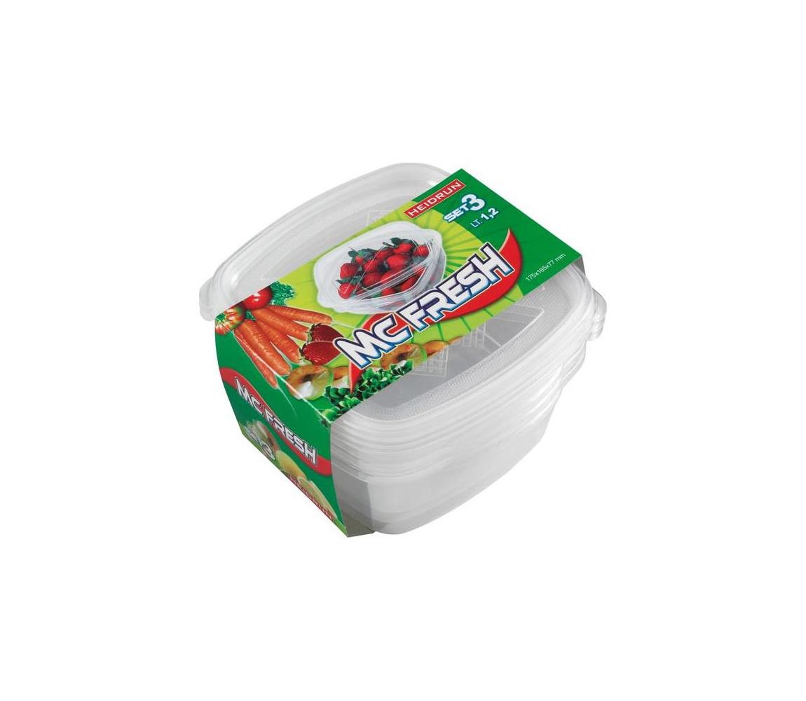 UTC 3 db 1,2 l átlátszó élelmiszertároló készlet HDR1807