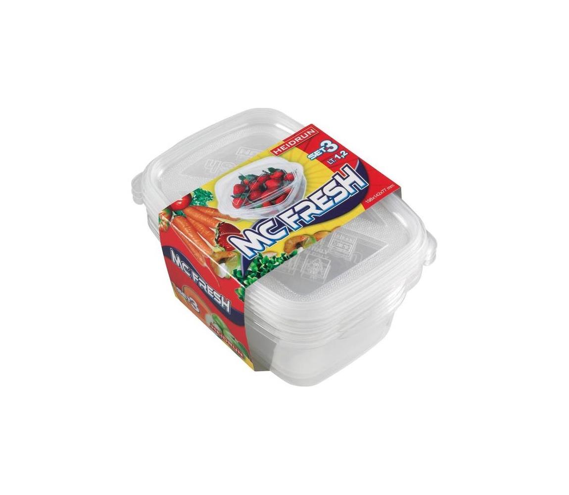 UTC 3 db 1,2 l átlátszó élelmiszertároló készlet HDR1809