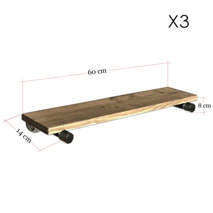 SZETT 3x BORURAF falipolc barna