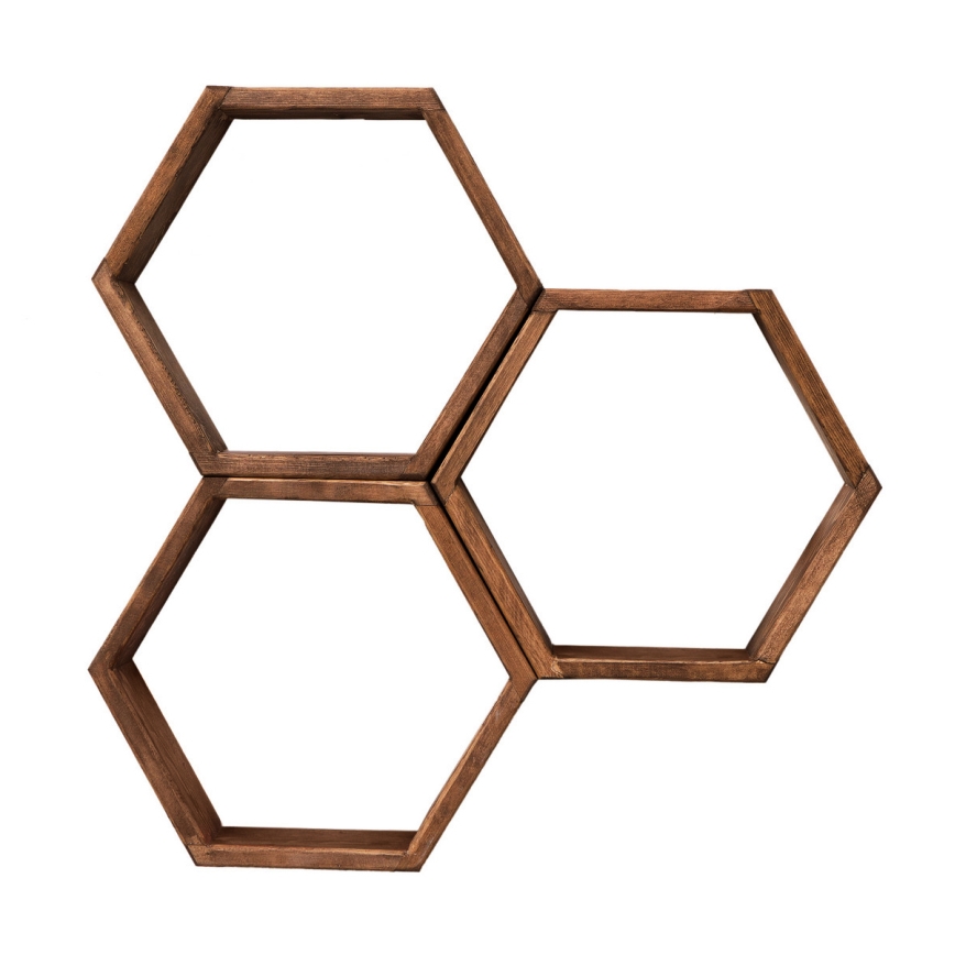 SZETT 3x ELFO fali polc 38x58 cm barna