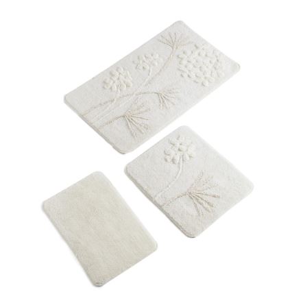 SZET 3x Fürdőszobai szőnyeg ORKIDE 60/60/100 cm bézs