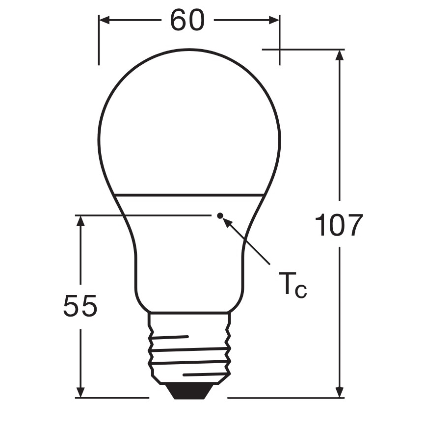 3 db-os LED izzó szett A60 E27/8,5W/230V 6500K - Osram