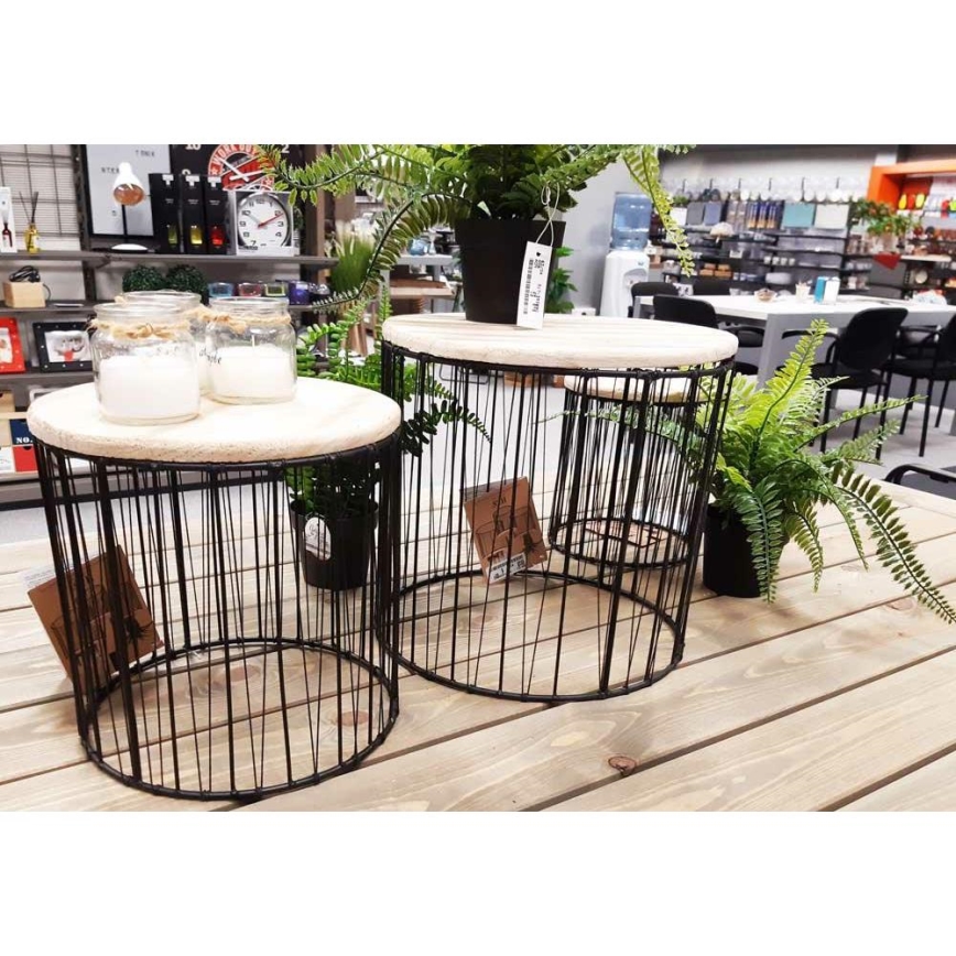 SZETT 3 db Virágtartó állvány átm. 19/23/28 cm fekete/beige