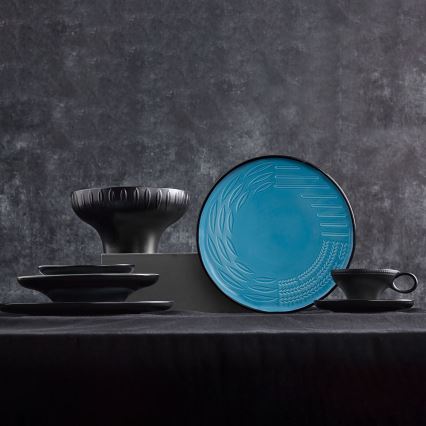 3 részes étkészlet kék/porcelán