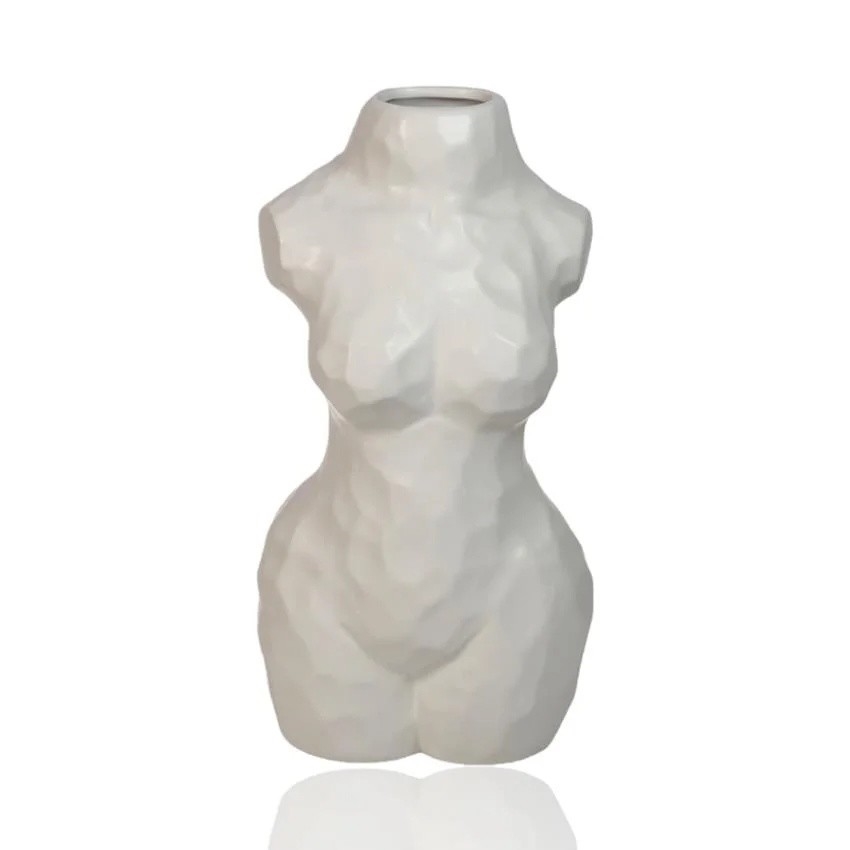 30 cm-es fehér kerámia váza