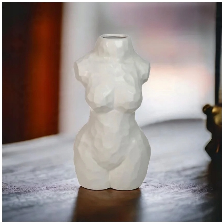 30 cm-es fehér kerámia váza