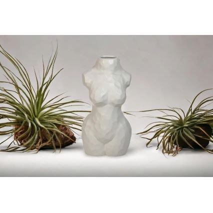 30 cm-es fehér kerámia váza