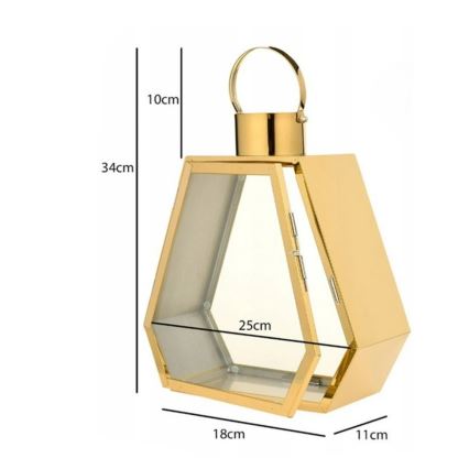 34 cm-es dekoratív lámpás, aranyszínű
