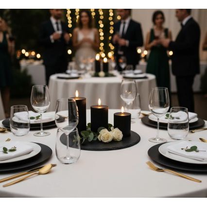 3x BRILLO LED gyertya LED/2xAA, fekete, távirányítóval