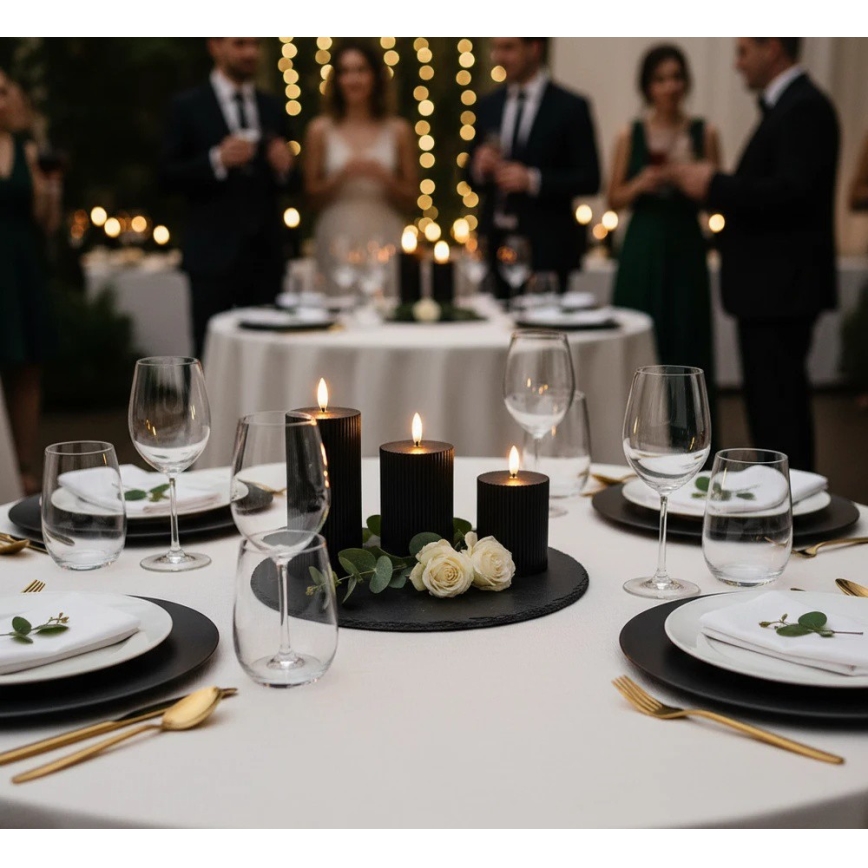 3x BRILLO LED gyertya LED/2xAA, fekete, távirányítóval