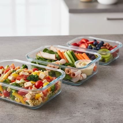 4 darabos átlátszó/mentazöld ételtároló doboz készlet