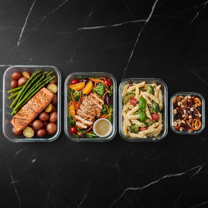 4 darabos átlátszó/mentazöld ételtároló doboz készlet