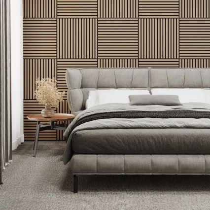 4 darabos DANVIKEN akusztikus burkolatpanel-szett 60x60 cm, tölgy