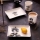 4 darabos étkészlet fekete/fehér/porcelán
