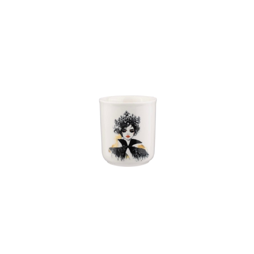 4 darabos étkészlet fekete/fehér/porcelán