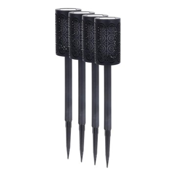 4 darabos készlet DECOR LED napelemes lámpa LED/1,2V 150 mAh 3000K 39 cm IP44 fekete