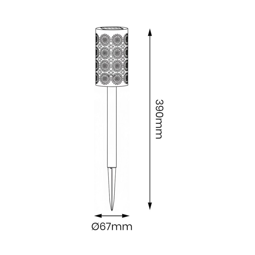 4 darabos készlet DECOR LED napelemes lámpa LED/1,2V 150 mAh 3000K 39 cm IP44 fekete