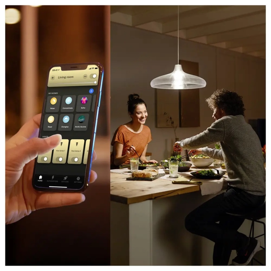 4 darabos készlet LED dimmelhető izzó Philips Hue WHITE E27/7W/230V 2700K