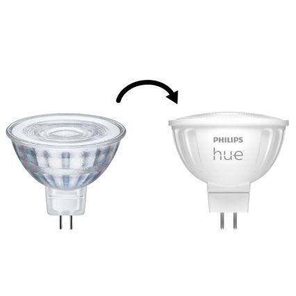 4 darabos készlet dimmelhető LED izzó Philips Hue WHITE AMBIANCE GU5,3/MR16/5,1W/12V 2200-6500K