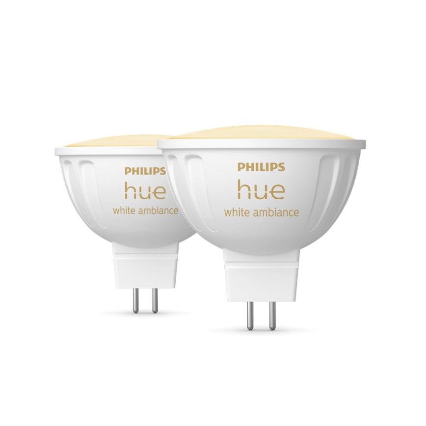 4 darabos készlet dimmelhető LED izzó Philips Hue WHITE AMBIANCE GU5,3/MR16/5,1W/12V 2200-6500K