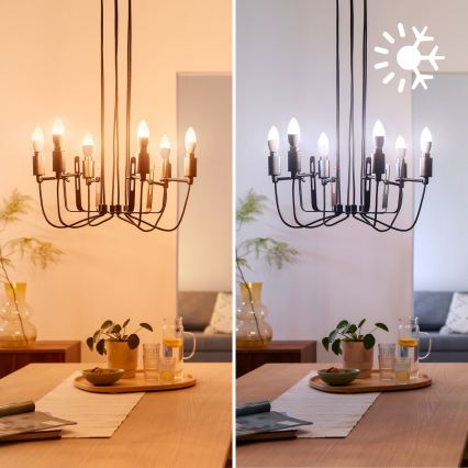 SZETT 4x dimmelhető RGB LED izzó Philips SMART C37 E14/4,9W/230V 2200-6500K