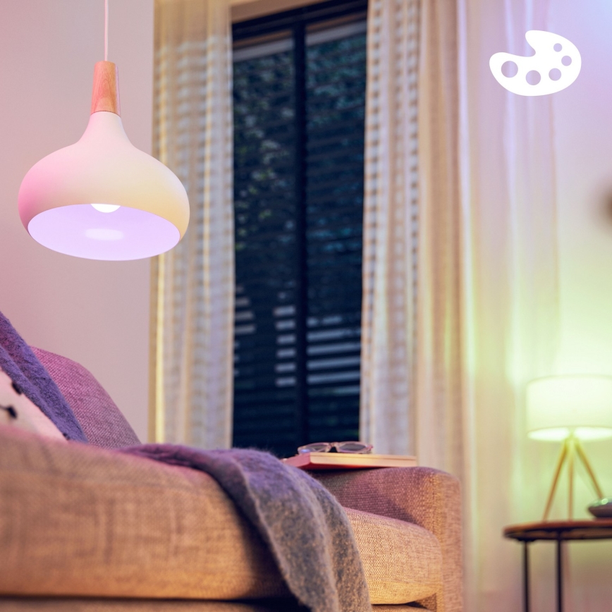 SZETT 4x dimmelhető RGB LED izzó Philips SMART C37 E14/4,9W/230V 2200-6500K