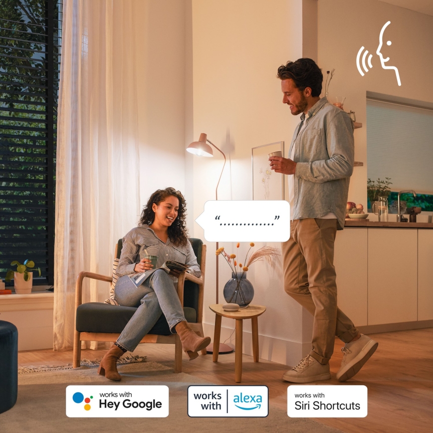 SZETT 4x dimmelhető RGB LED izzó Philips SMART C37 E14/4,9W/230V 2200-6500K
