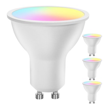 4 darabos RGBW LED fényerőszabályozható izzó szett Smart GU10/4,9W/230V 2700–6500K - Aigostar