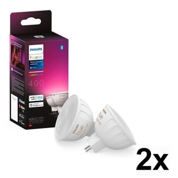 4 darabos szett LED RGBW fényerőszabályozható izzó Philips Hue WHITE AND COLOR AMBIANCE GU5,3/MR16/6,3W/12V 2000-6500K