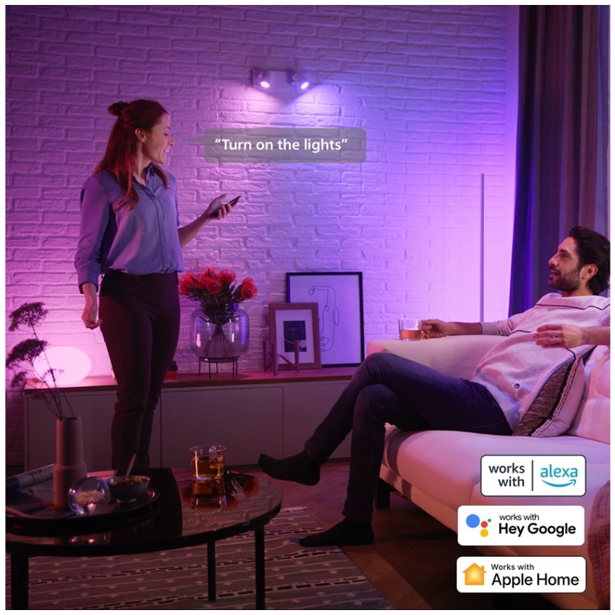 4 darabos szett LED RGBW fényerőszabályozható izzó Philips Hue WHITE AND COLOR AMBIANCE GU5,3/MR16/6,3W/12V 2000-6500K