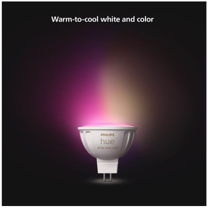 4 darabos szett LED RGBW fényerőszabályozható izzó Philips Hue WHITE AND COLOR AMBIANCE GU5,3/MR16/6,3W/12V 2000-6500K