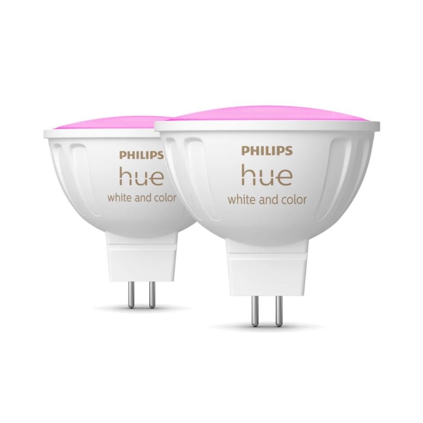 4 darabos szett LED RGBW fényerőszabályozható izzó Philips Hue WHITE AND COLOR AMBIANCE GU5,3/MR16/6,3W/12V 2000-6500K