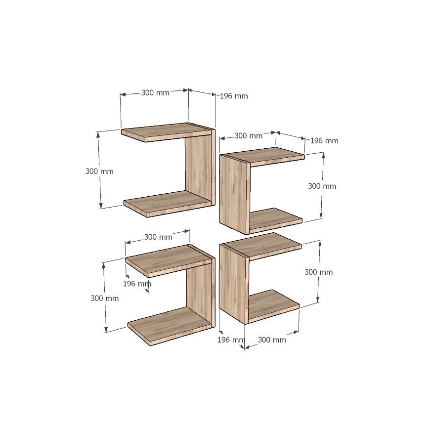 SZET 4 db BASE falipolc barna