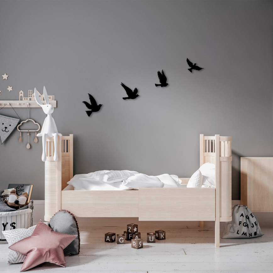 SZETT 4 db Fali madár dekoráció fémből