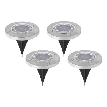 4 db-os LED napelemes lámpa szett érzékelővel CLAVO LED/1xAAA 4000K IP44 300 mAh