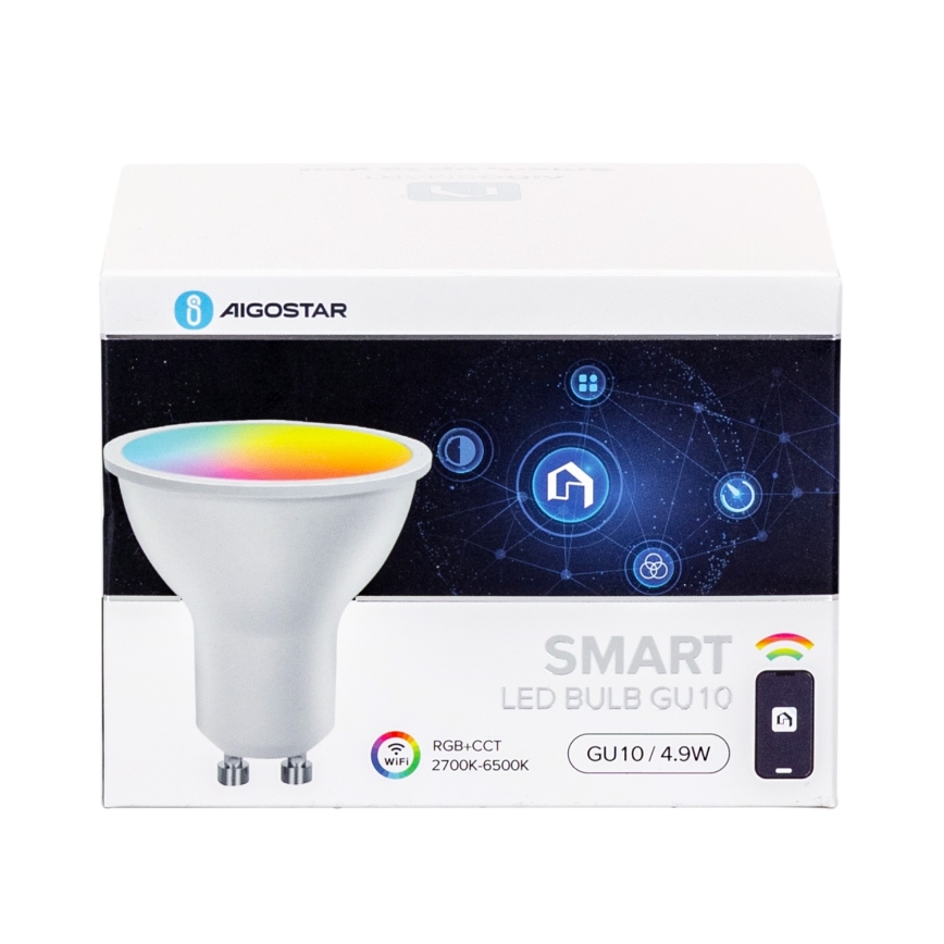 4 db-os szett Smart LED RGBW dimmelhető GU10 izzó 4,9W/230V 2700-6500K - Aigostar