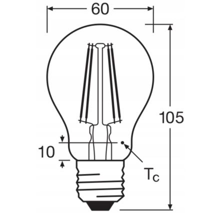 5 darabos LED-izzó készlet BASE CLASSIC FILAMENT A60 E27/7W/230V 4000K - Osram