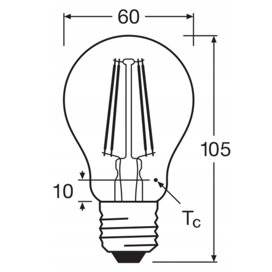 5 darabos LED-izzó készlet BASE CLASSIC FILAMENT A60 E27/7W/230V 4000K - Osram