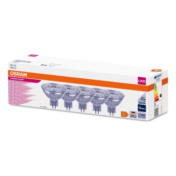 5 darabos LED izzó MR16 GU5,3/2,6W/12V 2700K 36° - Osram